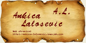 Ankica Lalošević vizit kartica